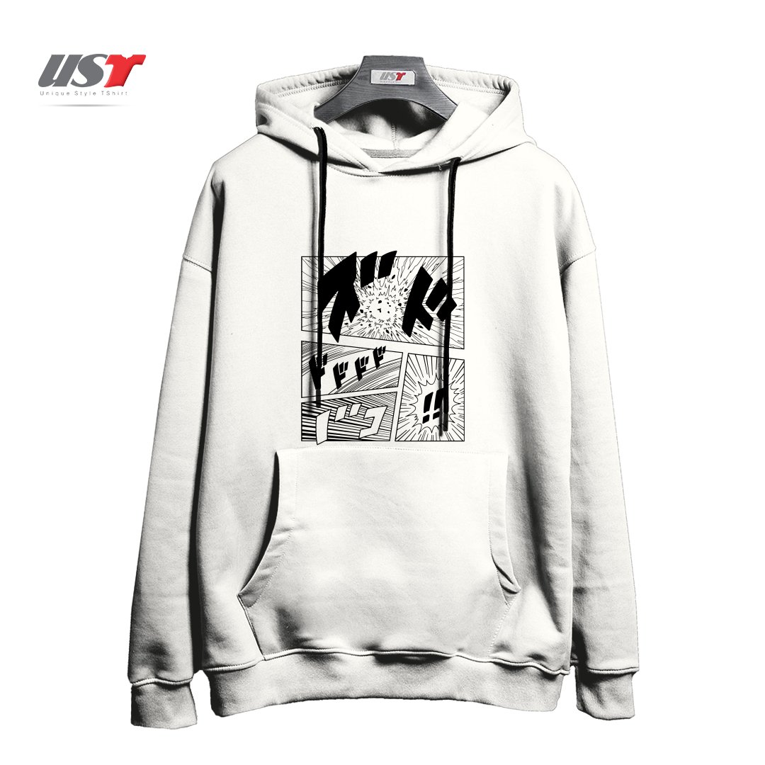 طرح Manga Page هودی اورسایزرنگ سفید