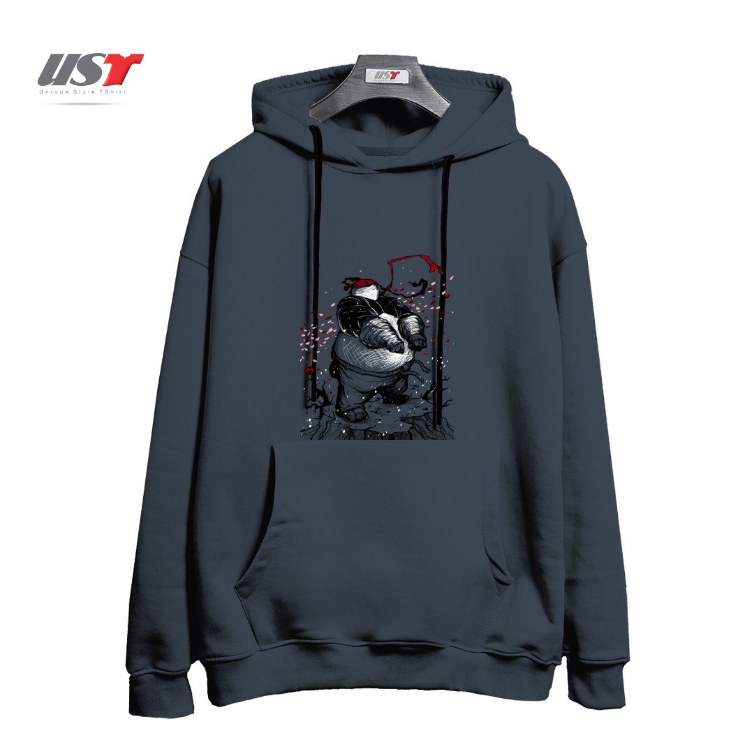 طرح Ninja Panda هودی اورسایزرنگ دودی