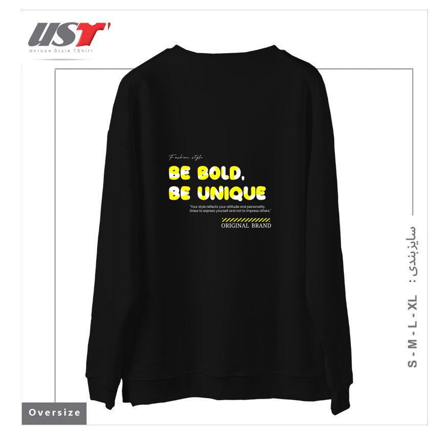 طرح typography 6 سوییشرت اورسایزرنگ مشکی