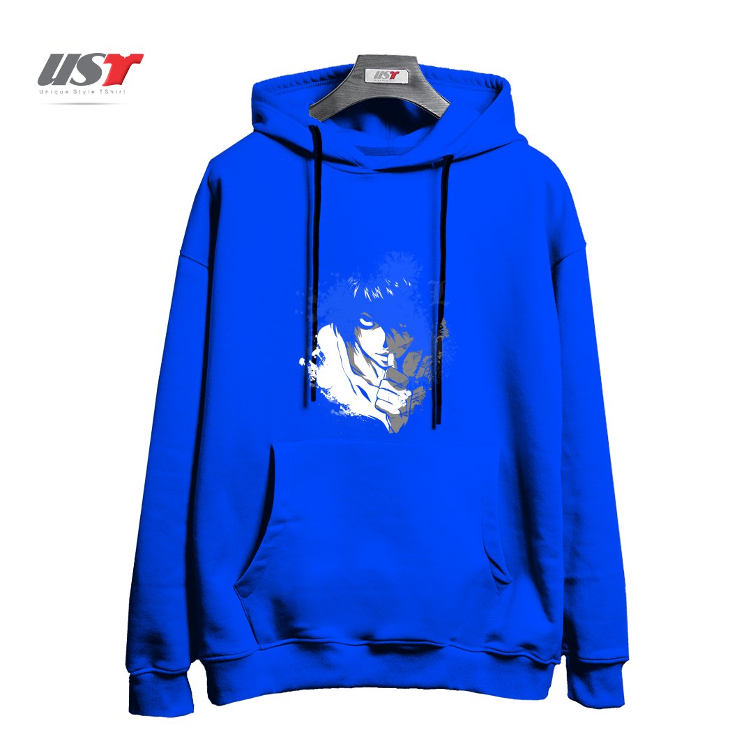 طرح The Detective هودی اورسایزرنگ آبی شالی