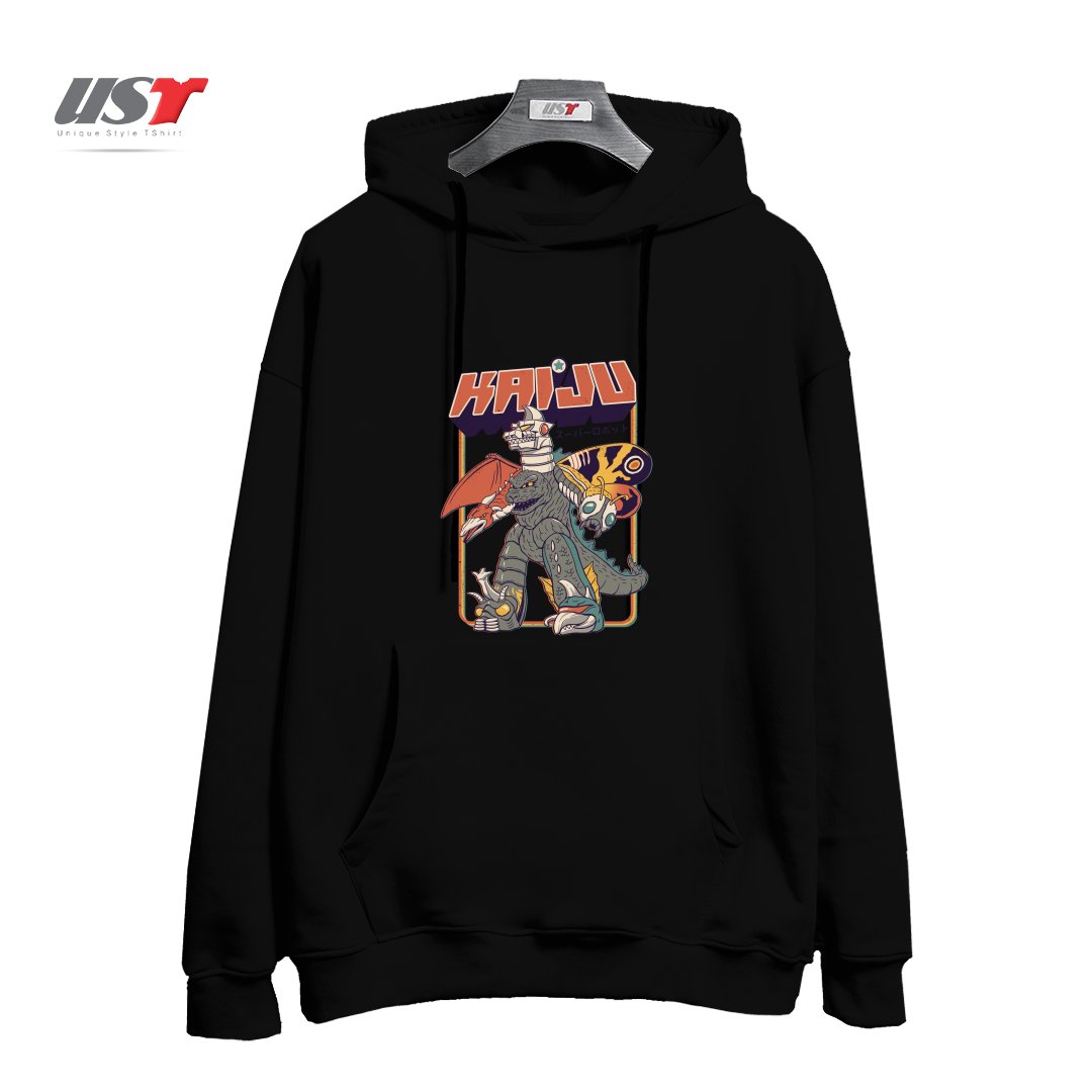 طرح SUPER KAIJU ROBOT هودی اورسایزرنگ مشکی