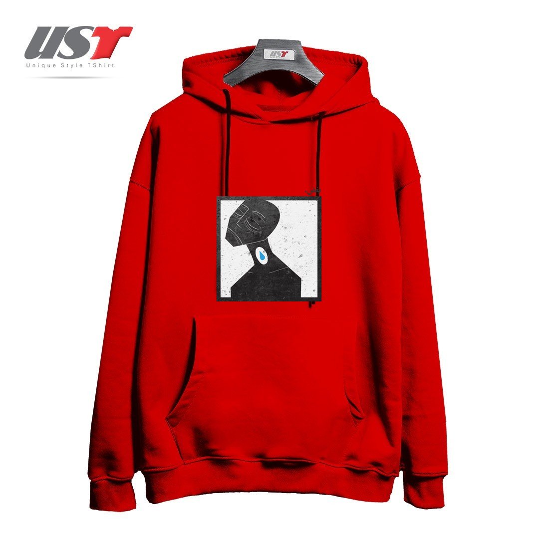 طرح بغض lump in throat هودی اورسایزرنگ قرمز