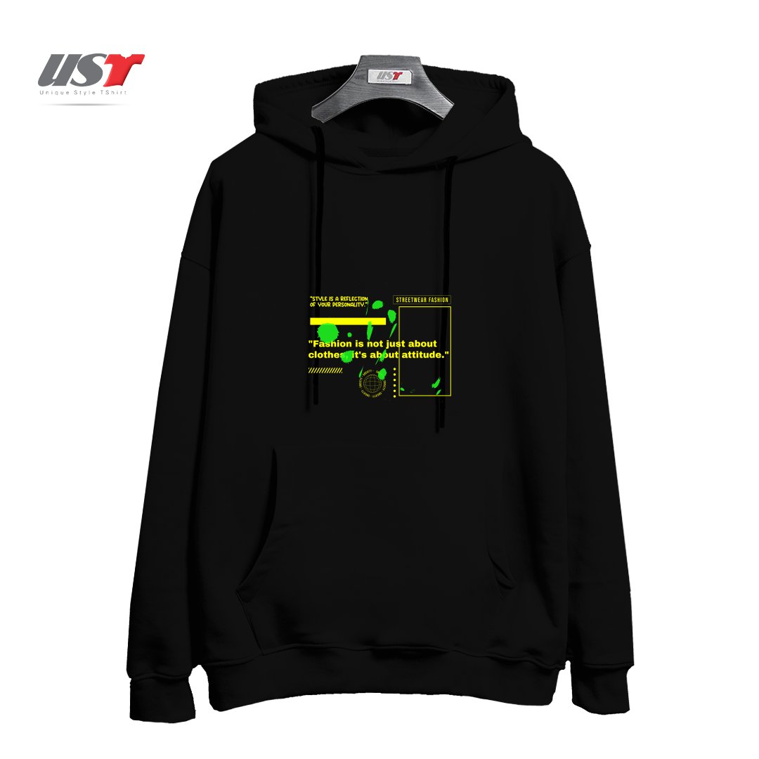 طرح typography 8 هودی اورسایزرنگ مشکی