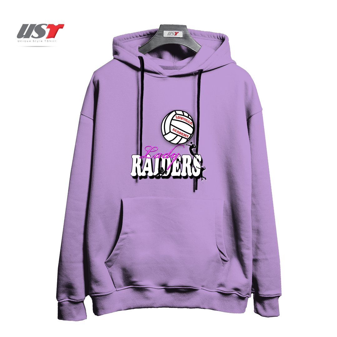 طرح LOWVILLE ACADEMY LADY RAIDERS VOLLEYBALL هودی اورسایزرنگ یاسی