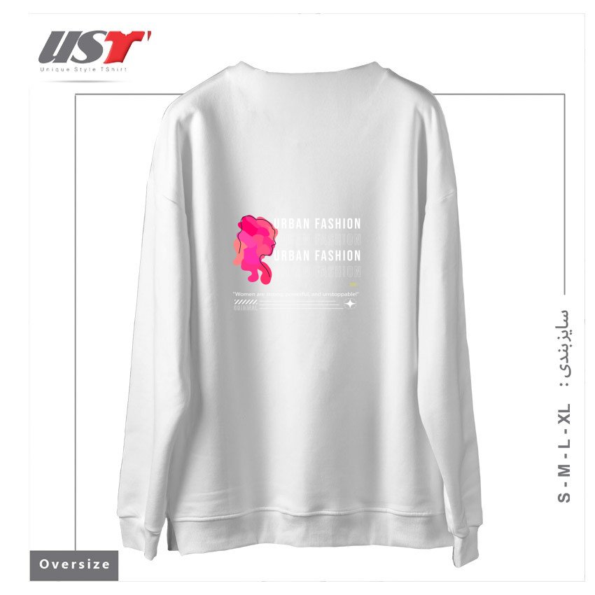 طرح typography 11 سوییشرت اورسایزرنگ سفید
