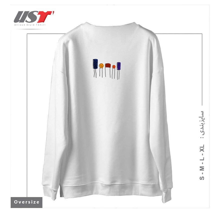 طرح CAPACITORS - COLOR سوییشرت اورسایزرنگ سفید