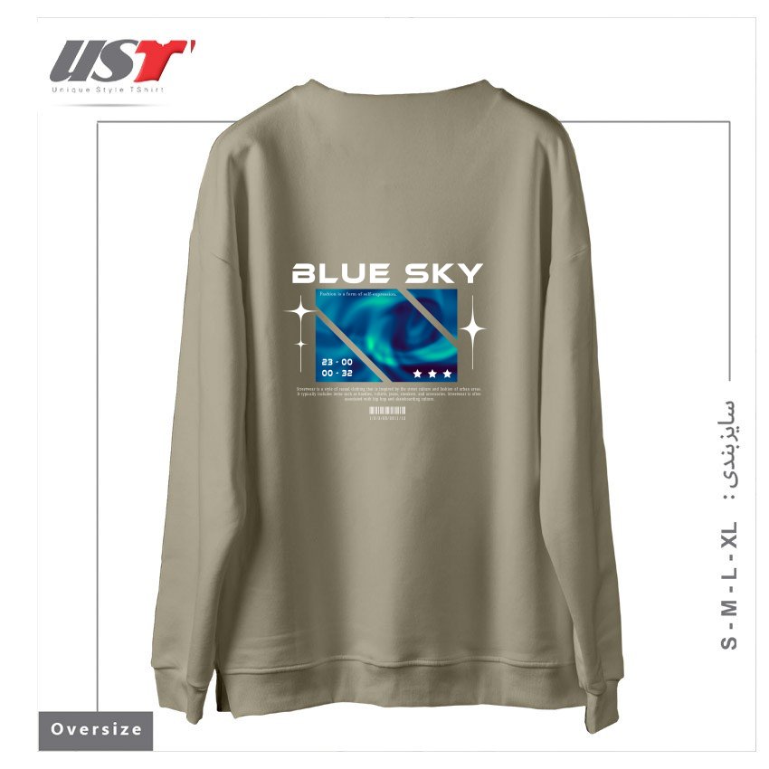 طرح typography 12 سوییشرت اورسایزرنگ نخودی