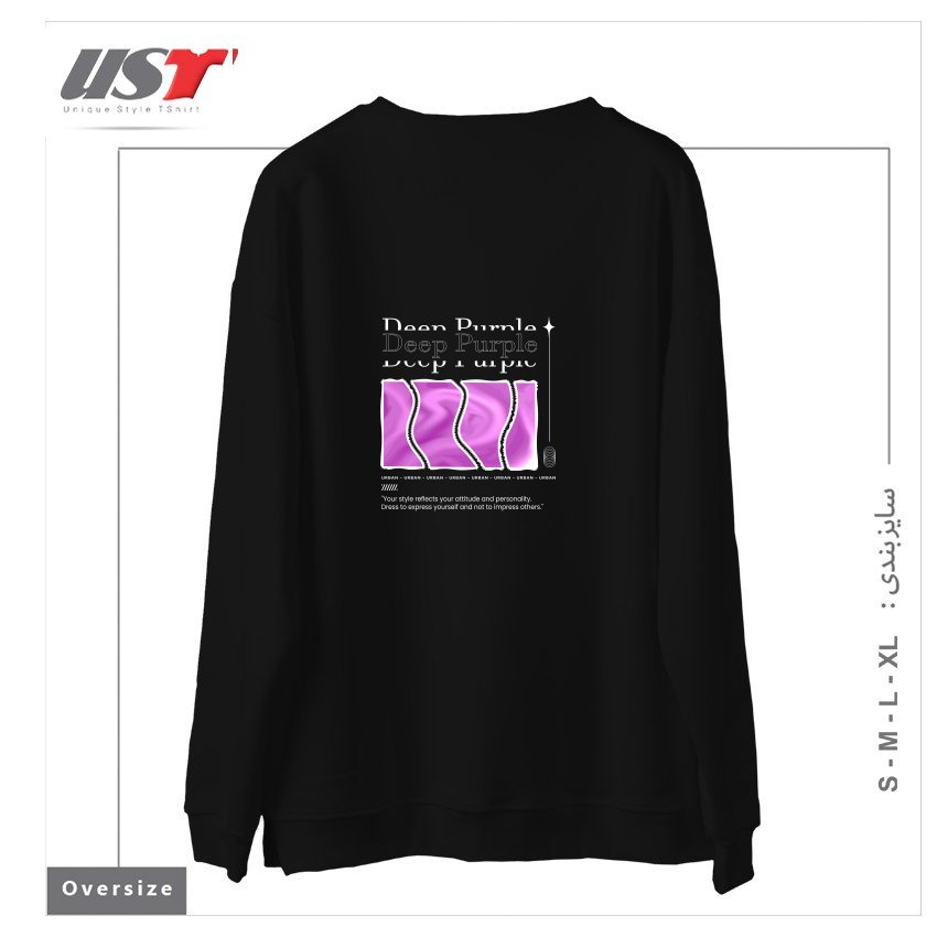 طرح typography 13 سوییشرت اورسایزرنگ مشکی