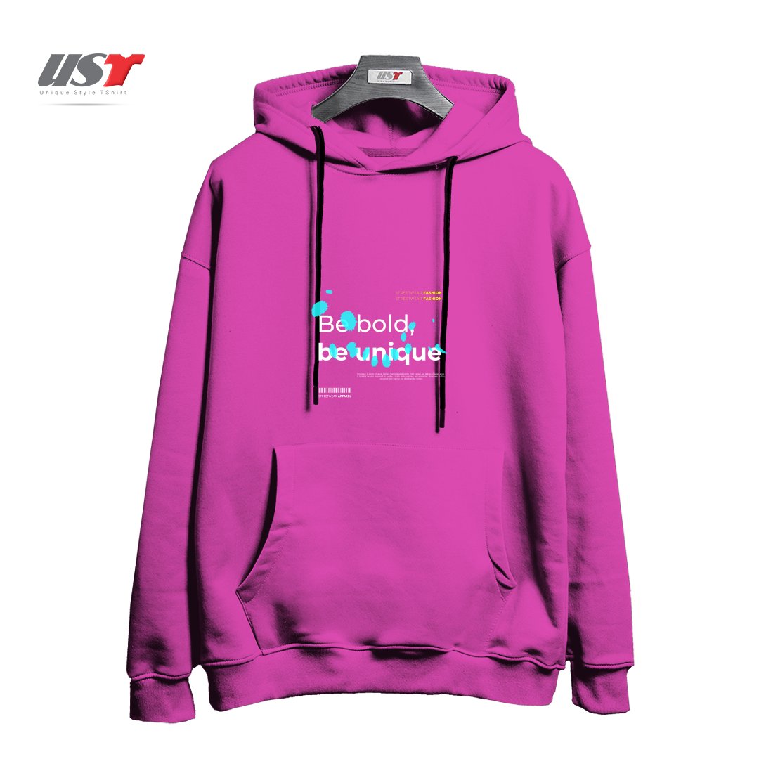 طرح typography 15 هودی اورسایزرنگ صورتی