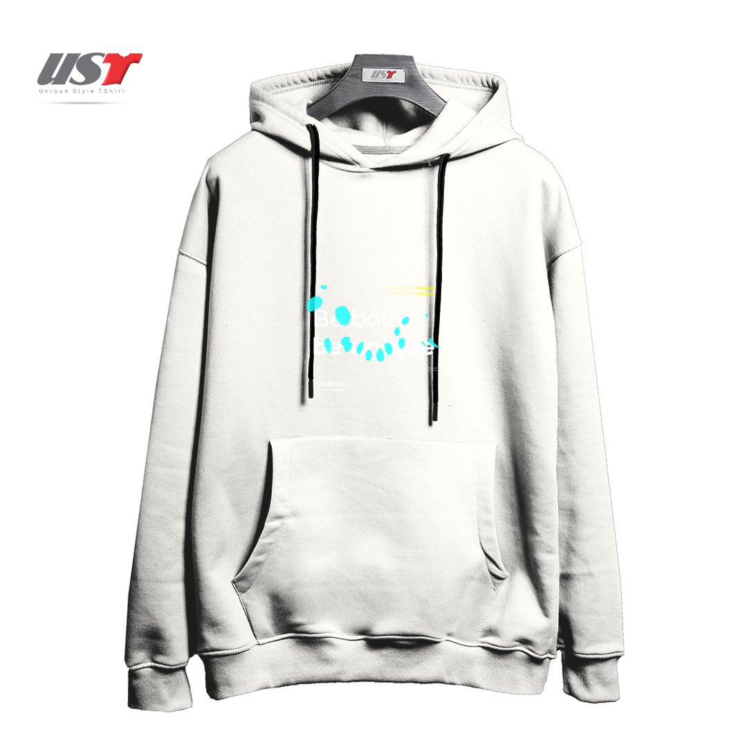 طرح typography 15 هودی اورسایزرنگ سفید