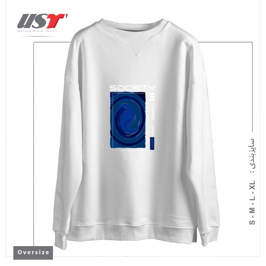 سوییشرت اورسایز طرح typography 17