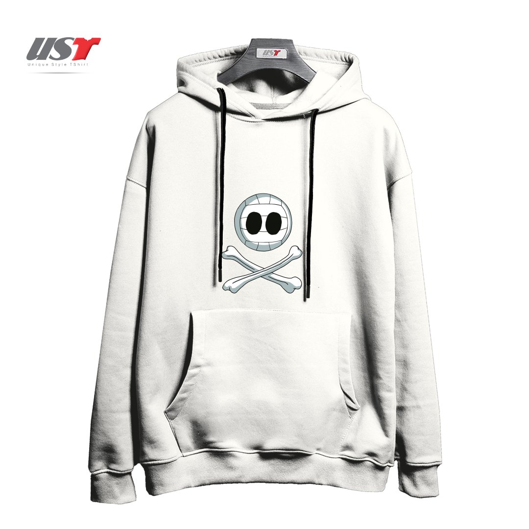 طرح VOLLEY ROGER هودی اورسایزرنگ سفید