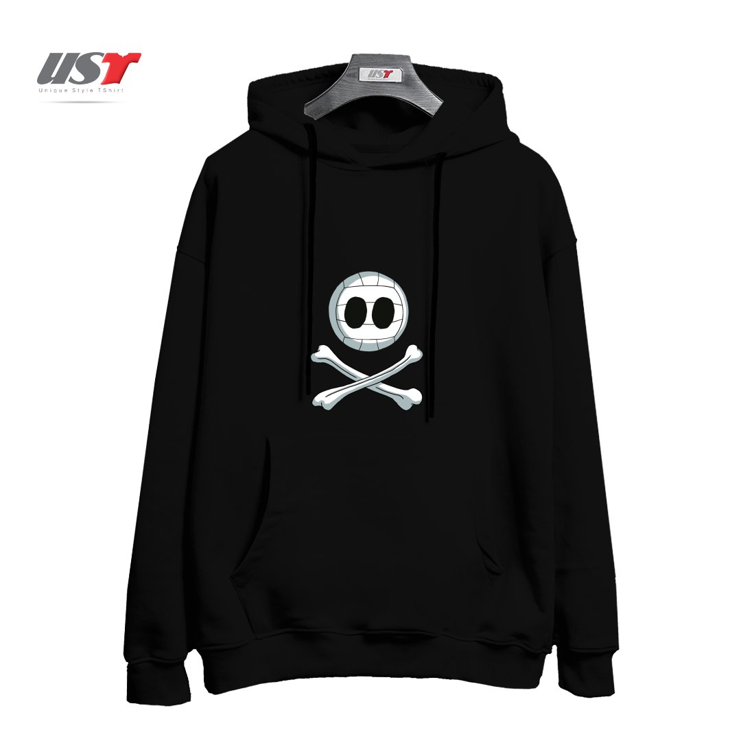 طرح VOLLEY ROGER هودی اورسایزرنگ مشکی