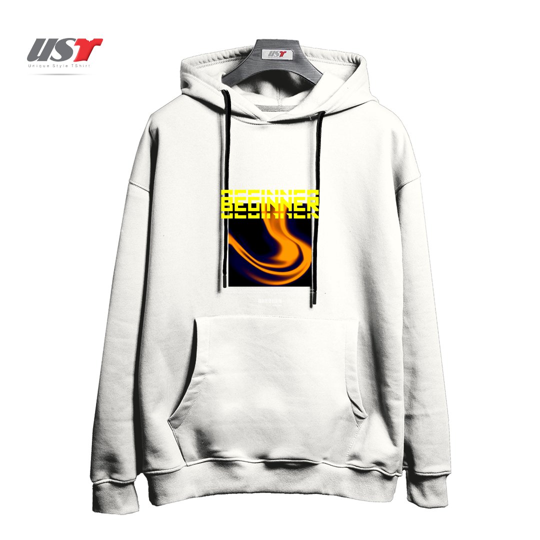 طرح typography 19 هودی اورسایزرنگ سفید