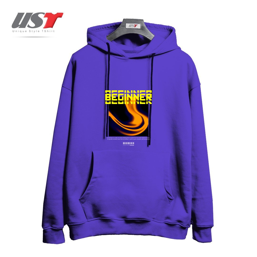 طرح typography 19 هودی اورسایزرنگ بنفش