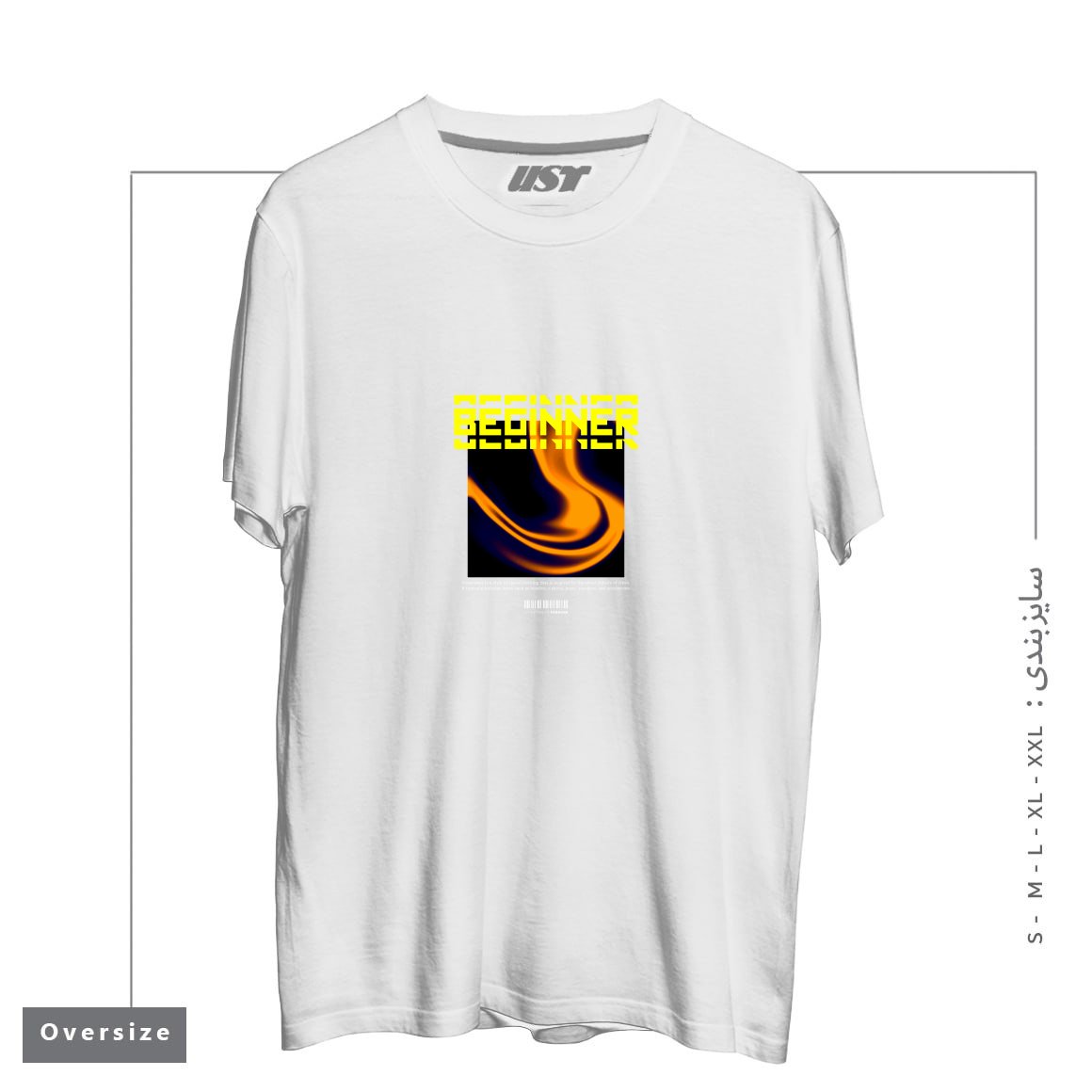 طرح typography 19 تیشرت اورسایزرنگ سفید