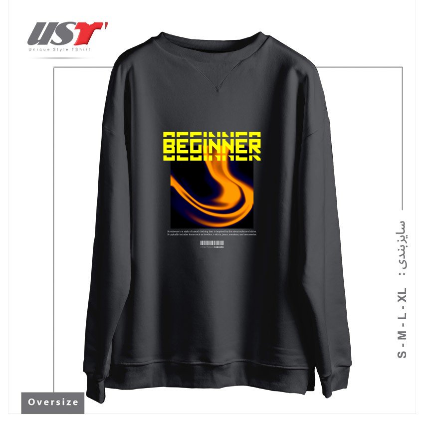 سوییشرت اورسایز طرح typography 19