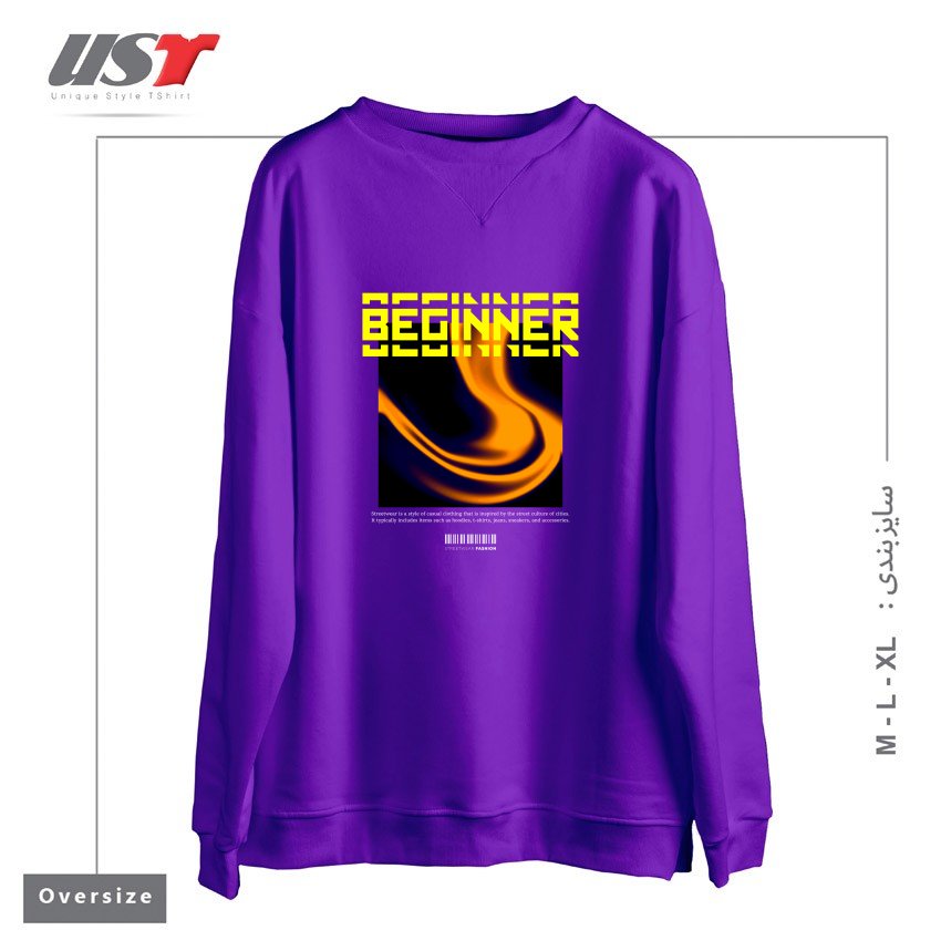 سوییشرت اورسایز طرح typography 19
