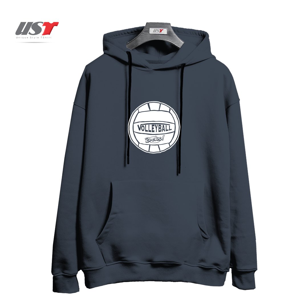 طرح VOLLEYBALL SIMPLY ROCKS هودی اورسایزرنگ دودی