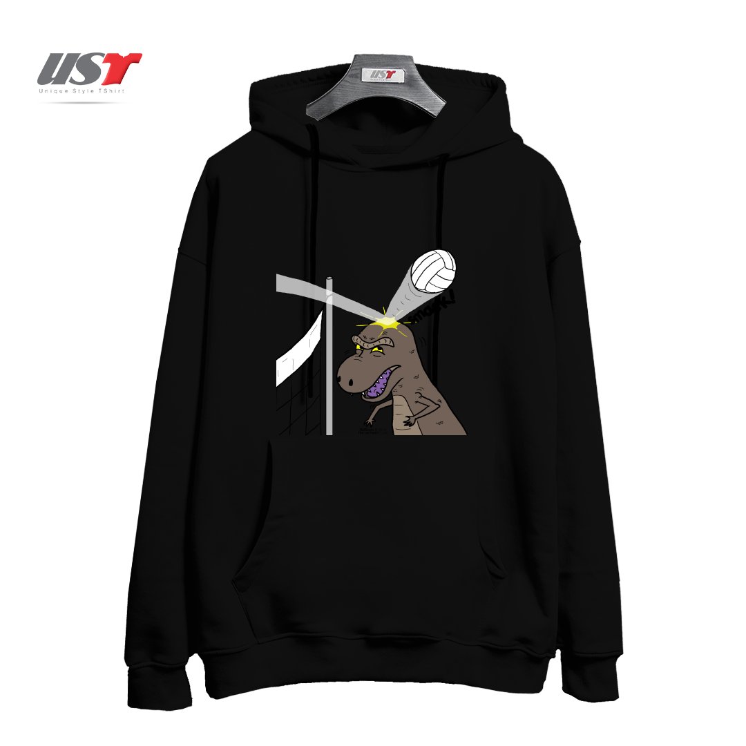 هودی اورسایز طرح WHY T-REXES DO NOT LIKE VOLLEYBALL