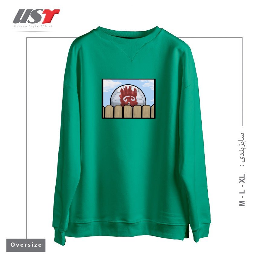 طرح WILSON سوییشرت اورسایزرنگ سبز سدری