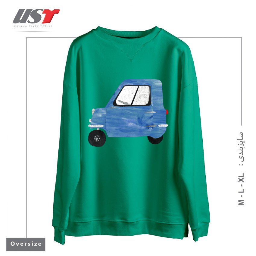 طرح CAR - PEEL P50 سوییشرت اورسایزرنگ سبز سدری