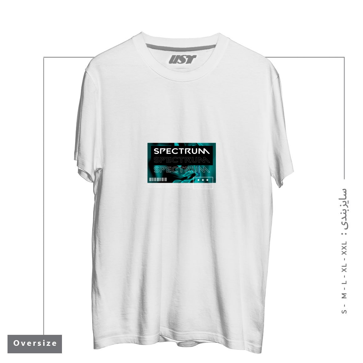 طرح typography 22 تیشرت اورسایزرنگ سفید