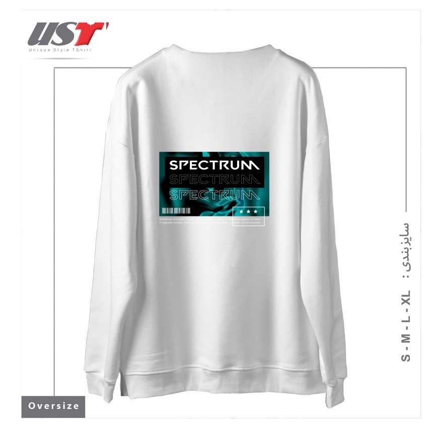 طرح typography 22 سوییشرت اورسایزرنگ سفید