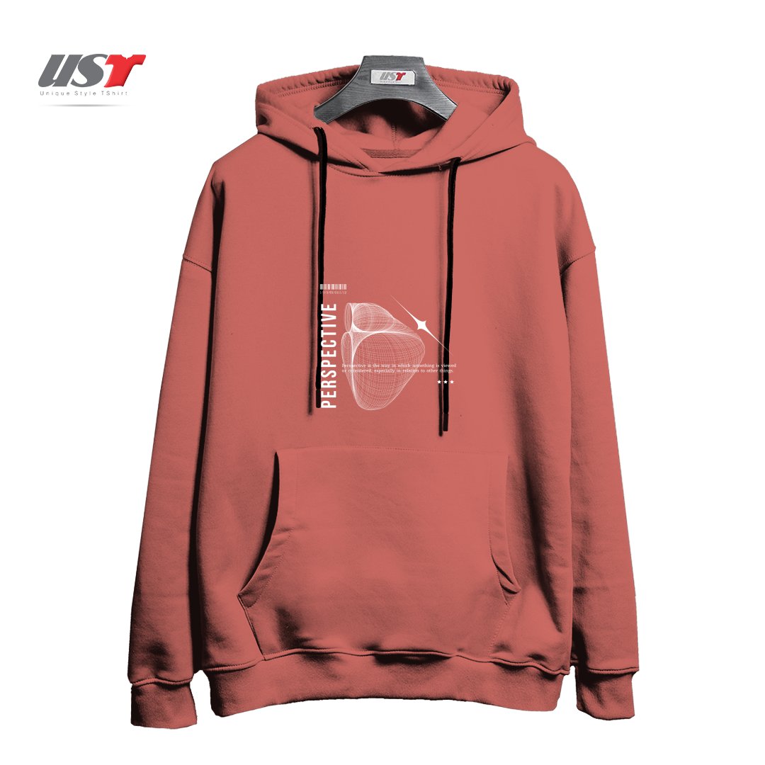 طرح typography 27 هودی اورسایزرنگ آجری