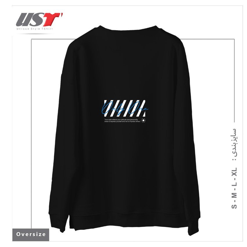 طرح typography 29 سوییشرت اورسایزرنگ مشکی