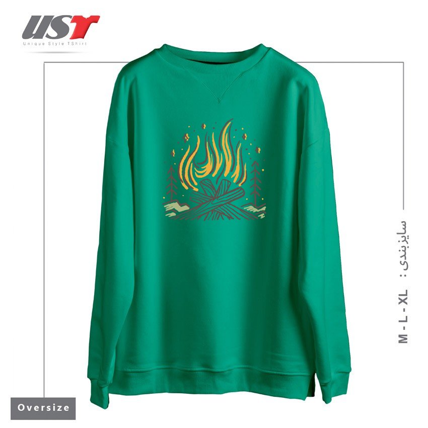 سوییشرت اورسایز طرح BONFIRE1