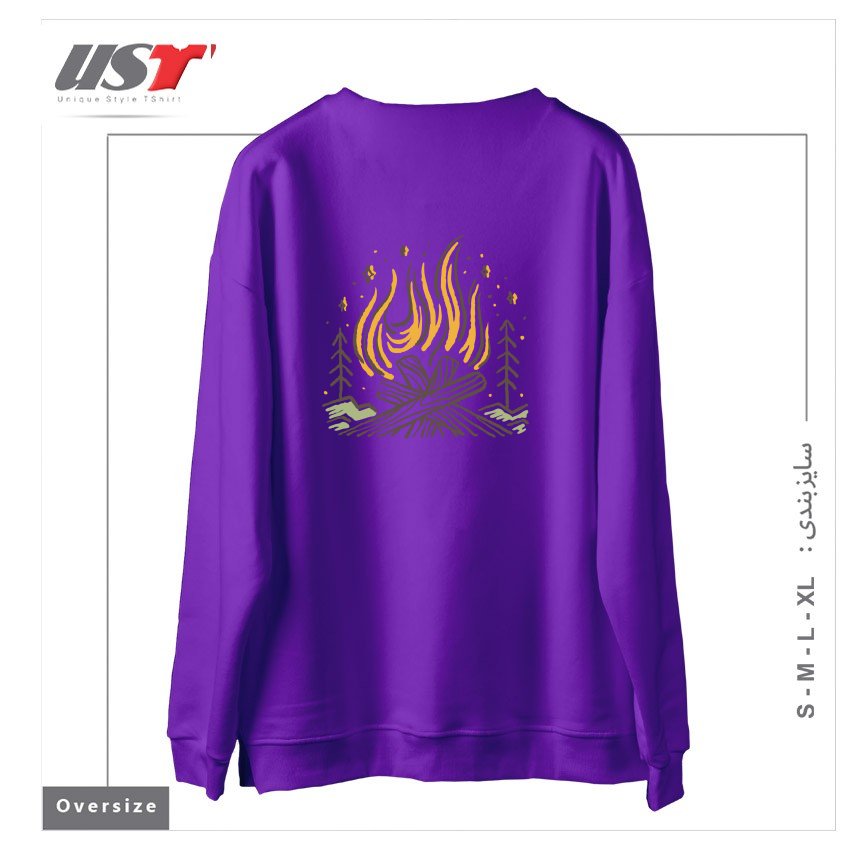 طرح BONFIRE1 سوییشرت اورسایزرنگ بنفش