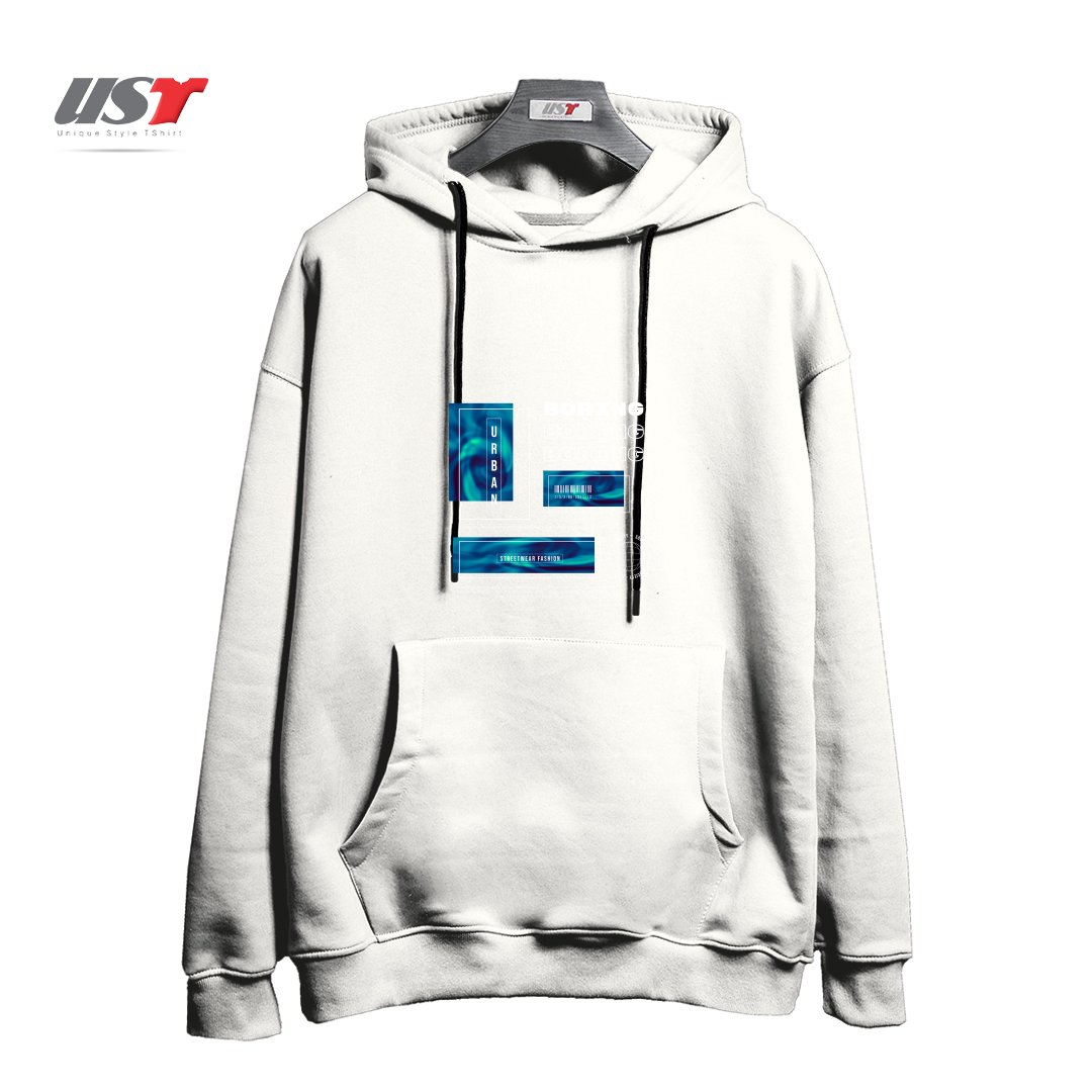 طرح typography 31 هودی اورسایزرنگ سفید