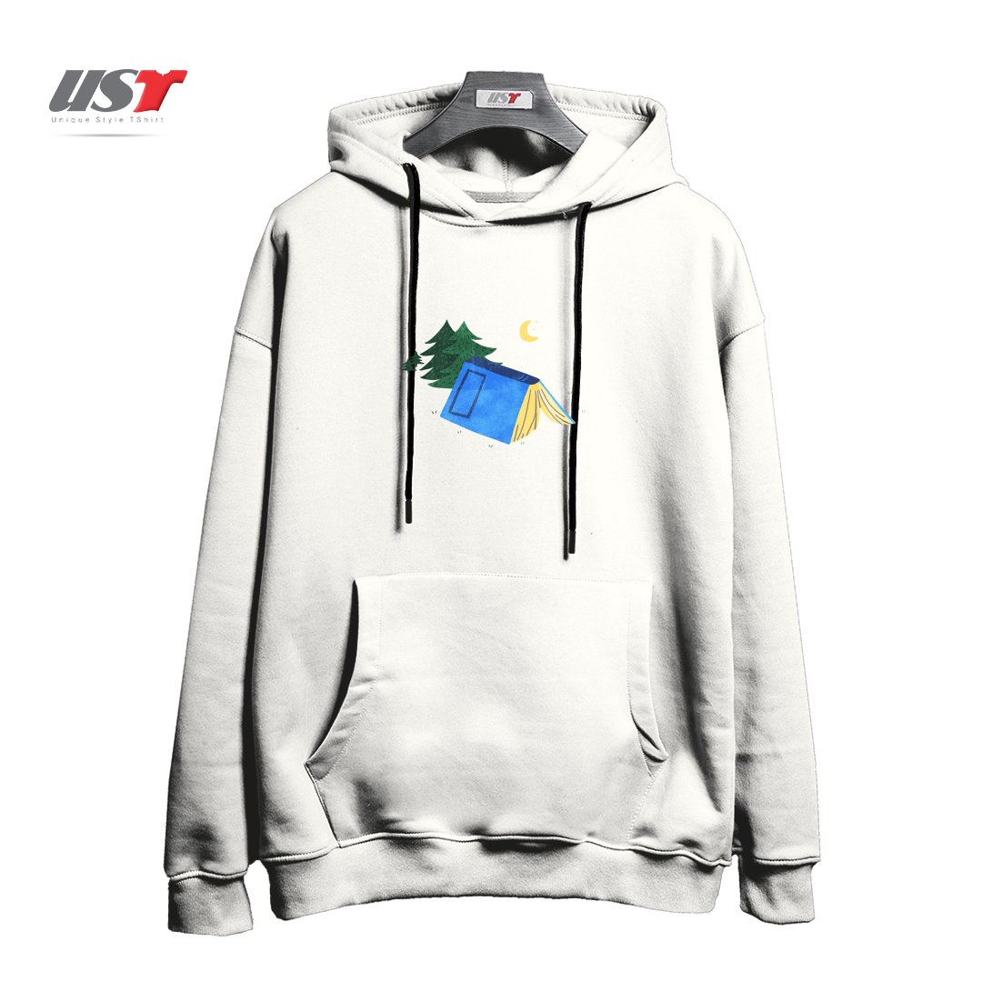 طرح BOOK CAMP هودی اورسایزرنگ سفید