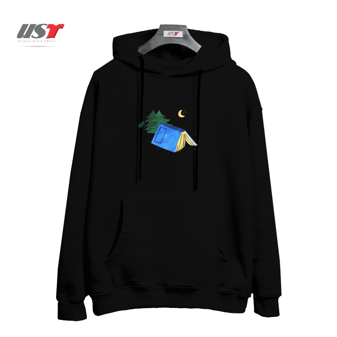 طرح BOOK CAMP هودی اورسایزرنگ مشکی