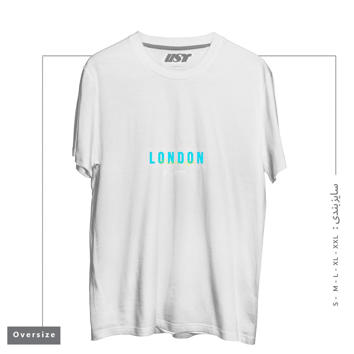 طرح typography 33 تیشرت اورسایزرنگ سفید