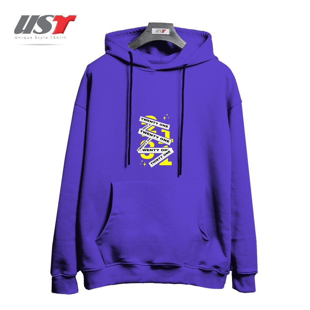 طرح typography 34 هودی اورسایزرنگ بنفش