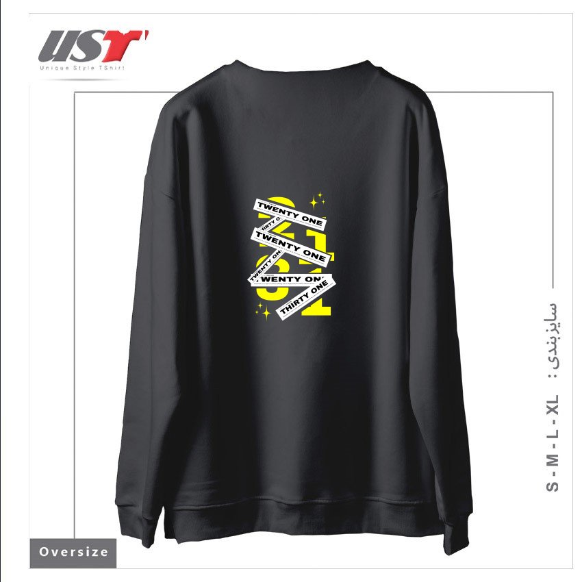 طرح typography 34 سوییشرت اورسایزرنگ دودی