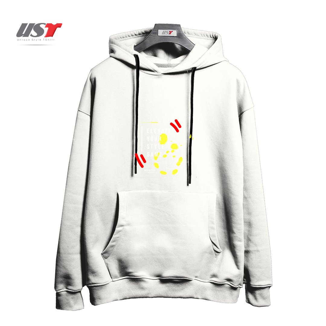 طرح typography 35 هودی اورسایزرنگ سفید