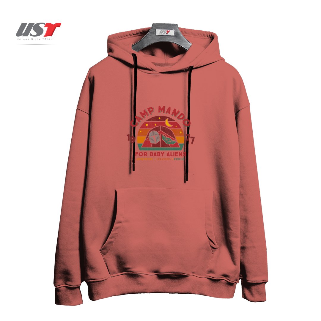 طرح CAMP MANDO هودی اورسایزرنگ آجری