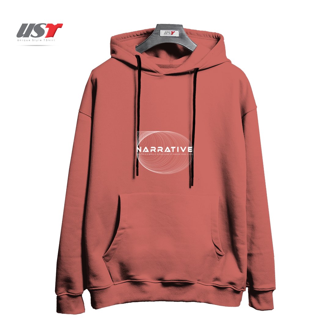 طرح typography 37 هودی اورسایزرنگ آجری