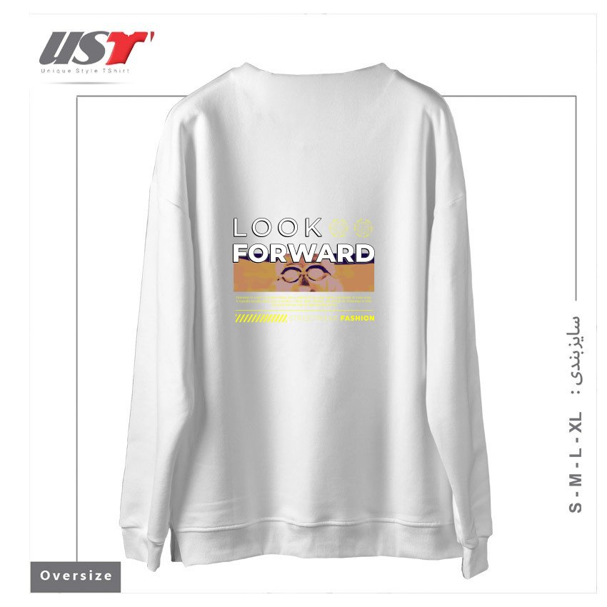 طرح typography 39 سوییشرت اورسایزرنگ سفید