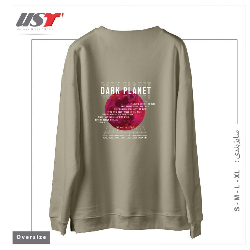 طرح typography 40 سوییشرت اورسایزرنگ نخودی