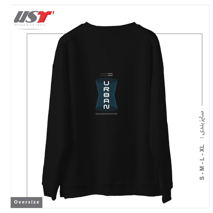 طرح typography 41 سوییشرت اورسایزرنگ مشکی