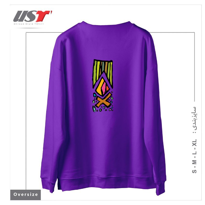 طرح CAMPFIRE سوییشرت اورسایزرنگ بنفش