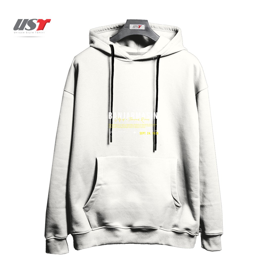 طرح typography 45 هودی اورسایزرنگ سفید