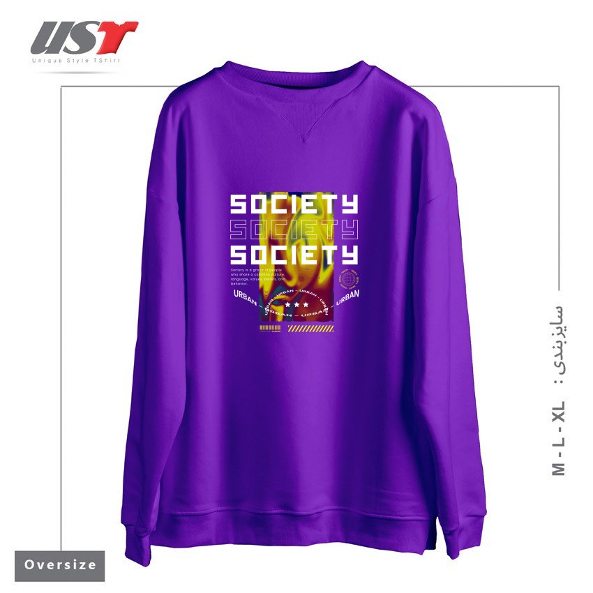 سوییشرت اورسایز طرح typography 46