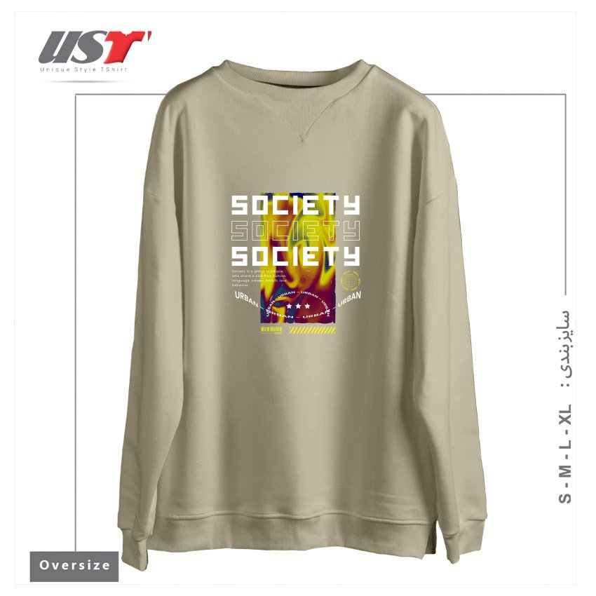 سوییشرت اورسایز طرح typography 46