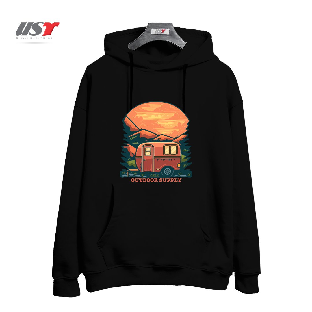 طرح CARAVAN هودی اورسایزرنگ مشکی