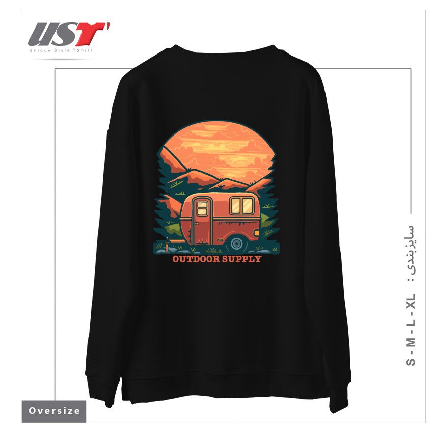 طرح CARAVAN سوییشرت اورسایزرنگ مشکی
